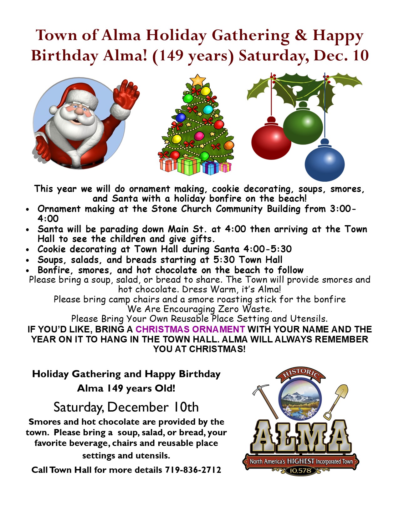 Alma Birthday and Holiday Party Flyer 2022